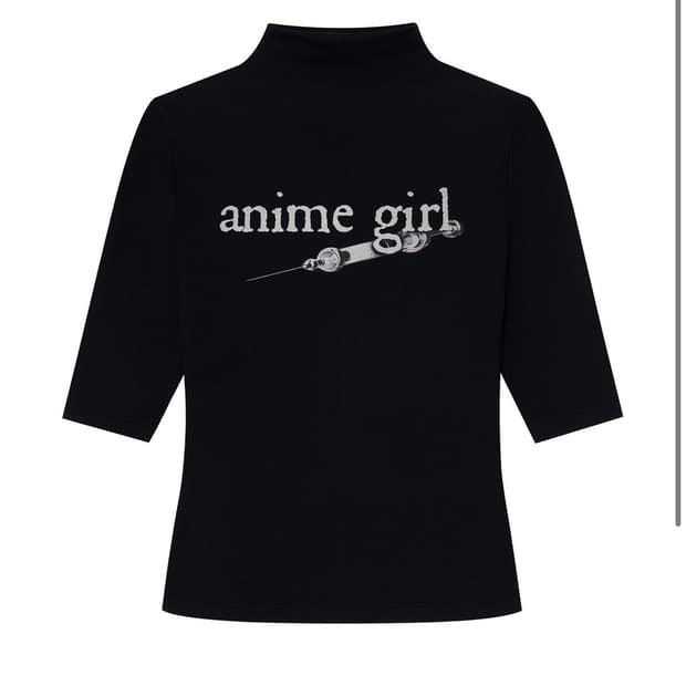 Bonnae / Anime mock neck top (Black)