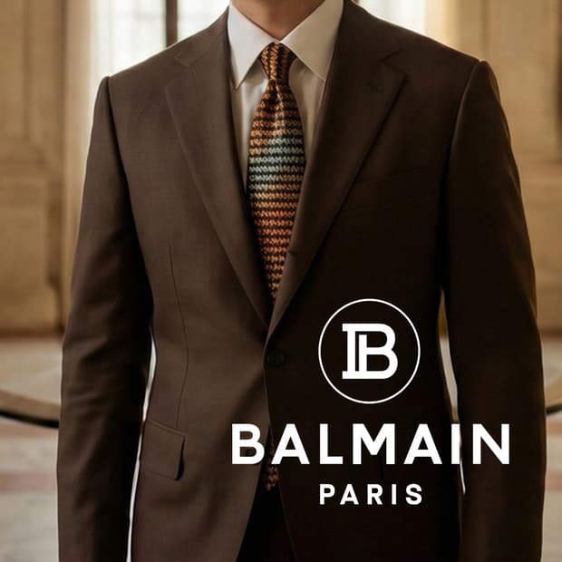 피에르 발망 실크 브라운 패턴 넥타이 8.9cm A+등급 A19364
