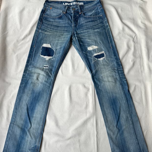 리바이스 522 데미지 워싱진 데님팬츠 32x33