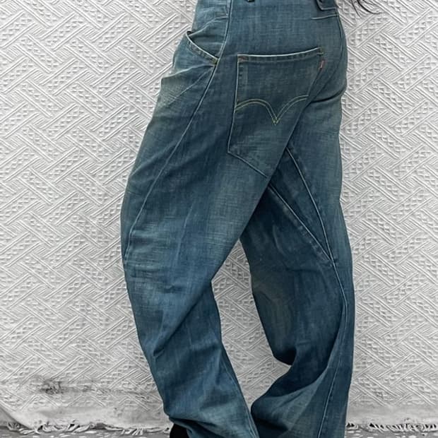 리바이스 엔지니어드진 레트로 빈티지 워싱 데님팬츠 34인치 C10562