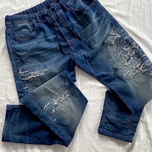 DIESEL 디젤 데님 스웻팬츠 BLUE 32