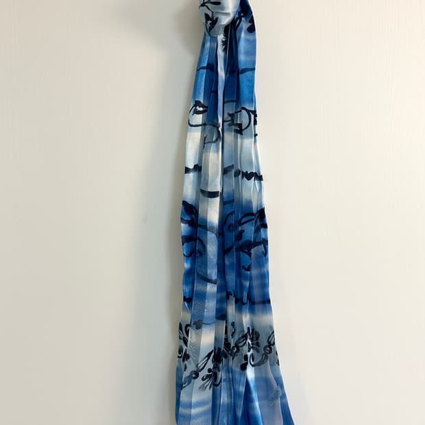 오션블루 패턴 빈티지 스카프