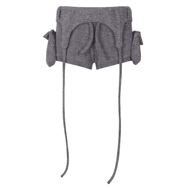 길라아카이브 bold logo pocket knit shorts grey