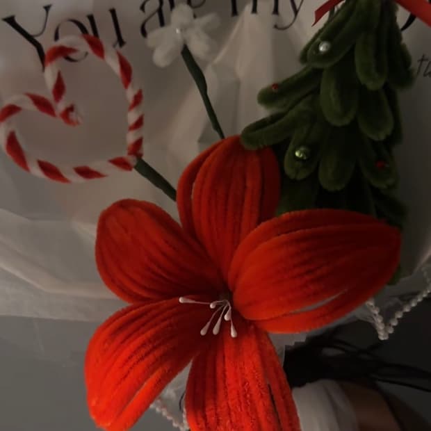 직접 만든 크리스마스컨셉 모루 꽃다발 💐