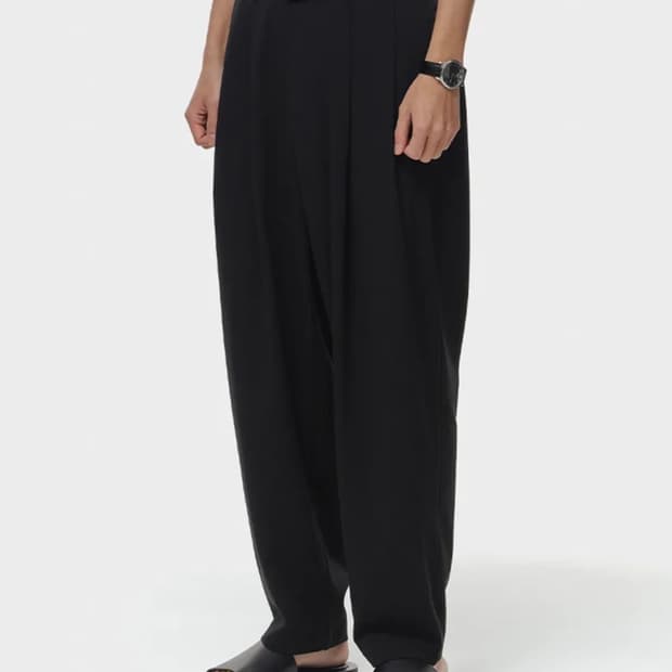 비얼디드키드 밴딩 실루엣 팬츠 블랙 M