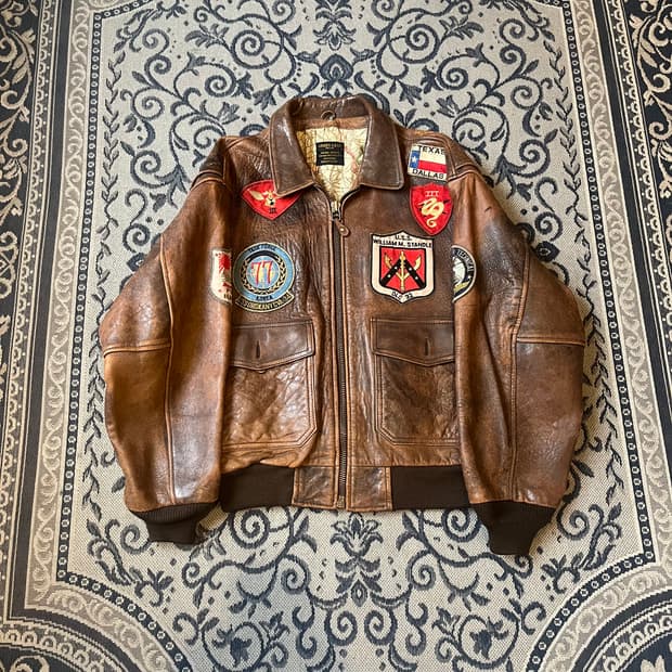  WWII 미군 A-2 플라이트 레더자켓/W2374