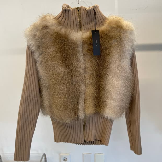 Fur zip up jacket