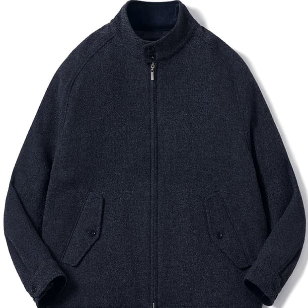 포터리 울 트위드 해링턴 자켓 네이비 2사이즈