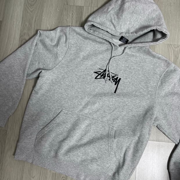 [m] 스투시 자수 기모 후드티 그레이