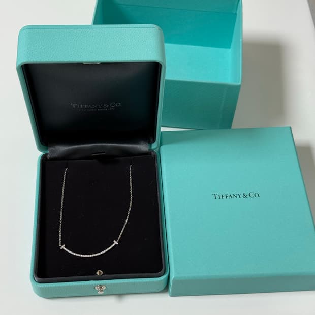 티파니앤코 스마일 티 t 다이아 목걸이