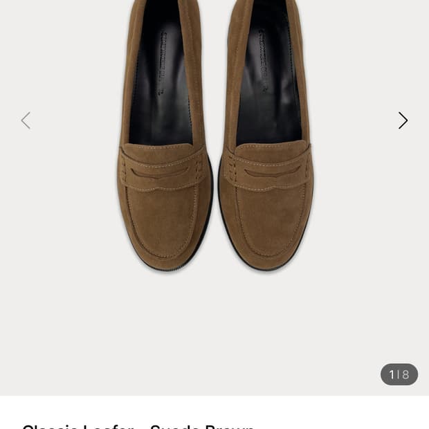 썸웨어버터 클래식로퍼 스웨이드브라운 235 새상품