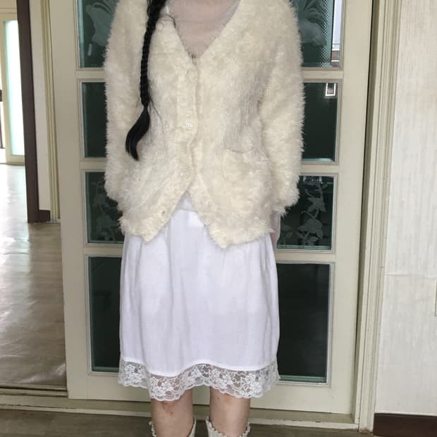 Fluffy knit cardigan