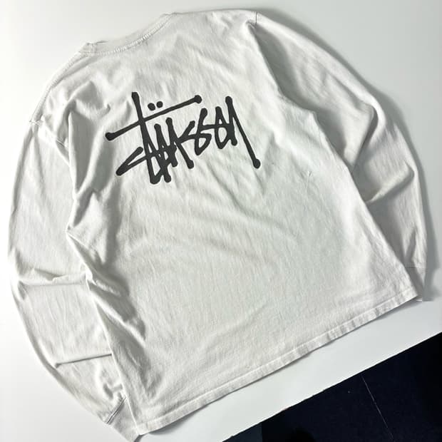 Stussy 스투시 베이직 화이트 롱슬리브 티셔츠