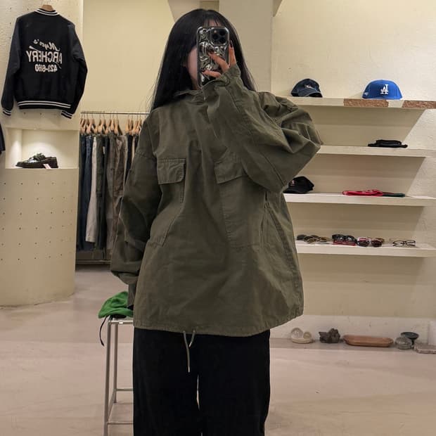 UFO USA 밀리터리 아노락 후드 자켓 카키 U1093