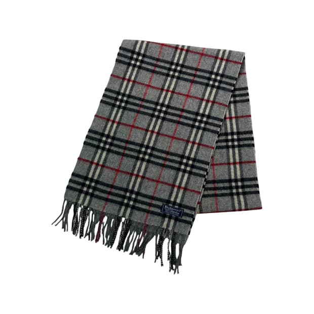 버버리 노바체크 그레이 램스울 머플러