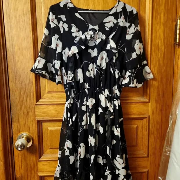 블랙 시스루 여름원피스