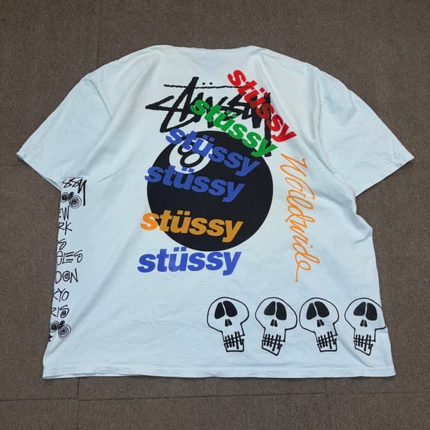 stussy 스투시 테스트 스트라이크 피그먼트 다이드 티셔츠 2xl