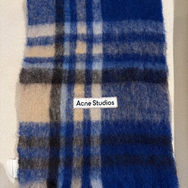 (F) 아크네 스튜디오 모헤어 머플러 블루