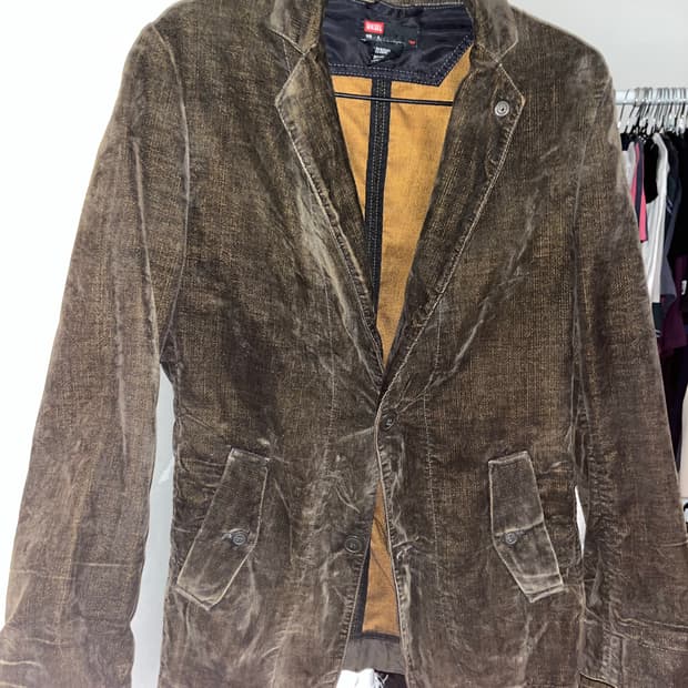 디젤 코듀로이 자켓 브라운 s