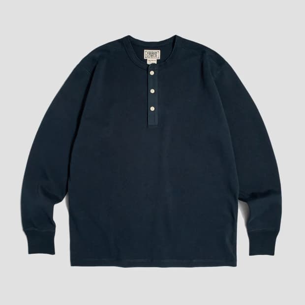 [L] 브론슨 빈티지 롱슬리브 헨리넥 네이비