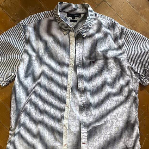 타미힐피거 시어서커 반팔 셔츠 XXL (105)