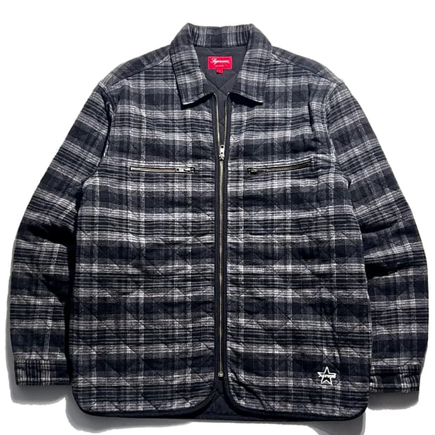 supreme 19FW Quilted Plaid Zip Up