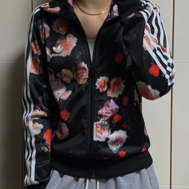 아디다스 플라워 블랙 져지 