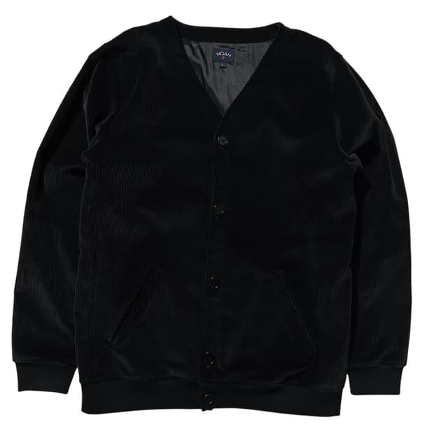 노아 코듀로이 V넥 가디건 자켓 블랙