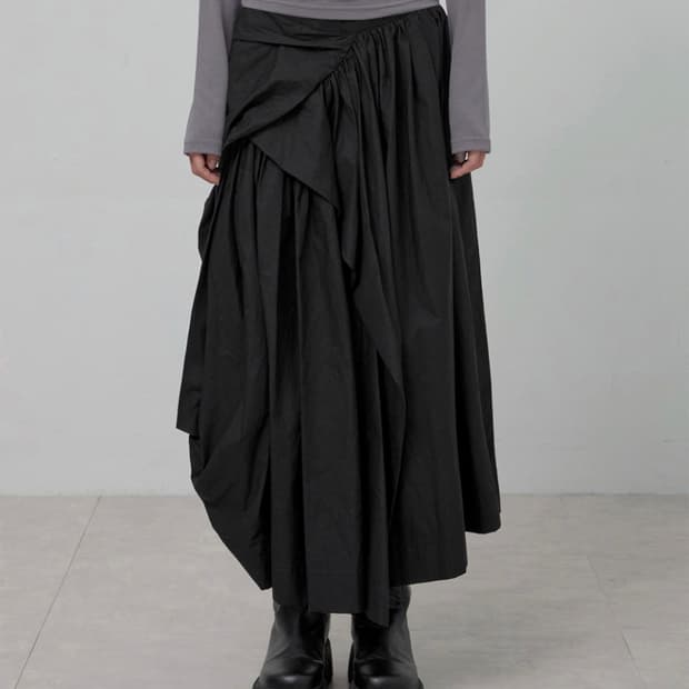 플레어업 Asymmetrical Draped Layered Long sk