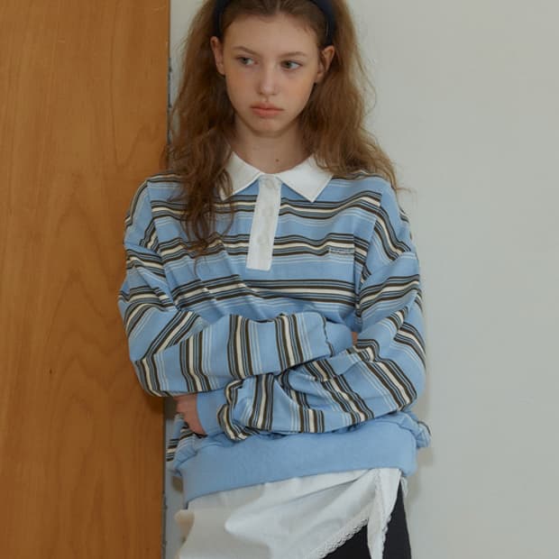 아노에틱 코튼캔디 스웻셔츠 블루