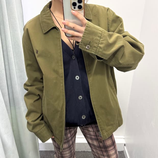 폴로 카키 스윙탑 워크자켓