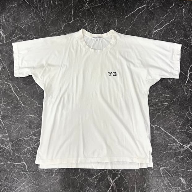 Y-3 로고 오버사이즈 반팔 화이트