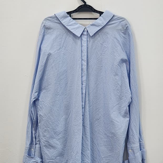 [S] 자라 ZARA 스트라이프 리본 블라우스 오버핏