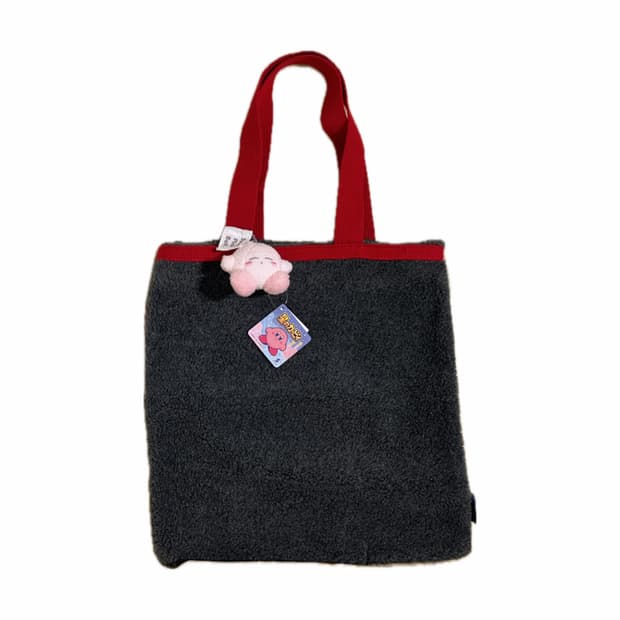 후리스재질 그레이 핸드백 ⭐️