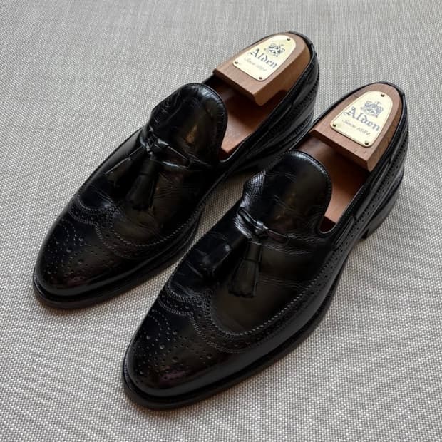 (US 7.5)80s Allen Edmonds 버윅 롱 브로그 윙팁 태슬