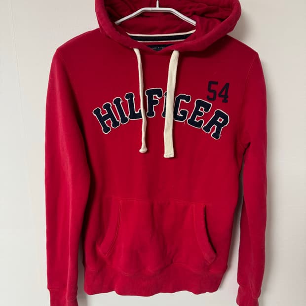 Xs) 타미힐피거 레드 후드티