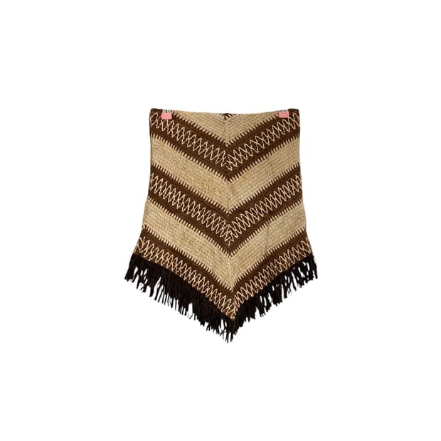 Knit tassel hippie brown pattern skirt 