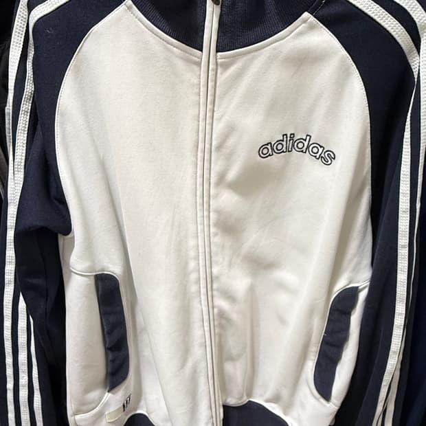 아디다스 남흰 져지 자켓