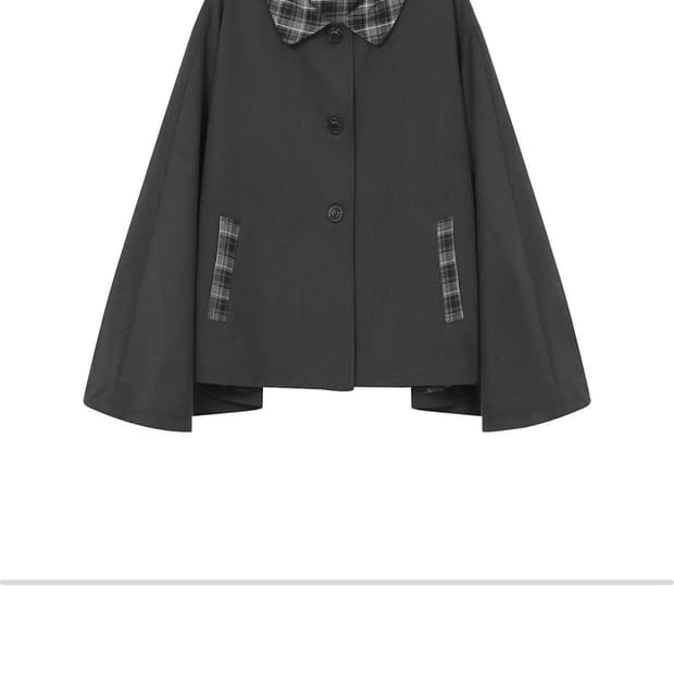 미세키서울 Check cape jacket CHARCOAL