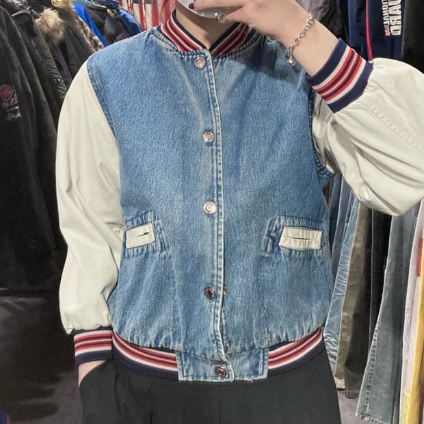 [IM]vtg 체로키 크롭 바시티 자켓