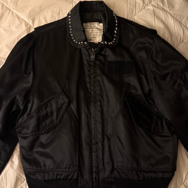 80s 미군 리워크 스터드 봄버 자켓