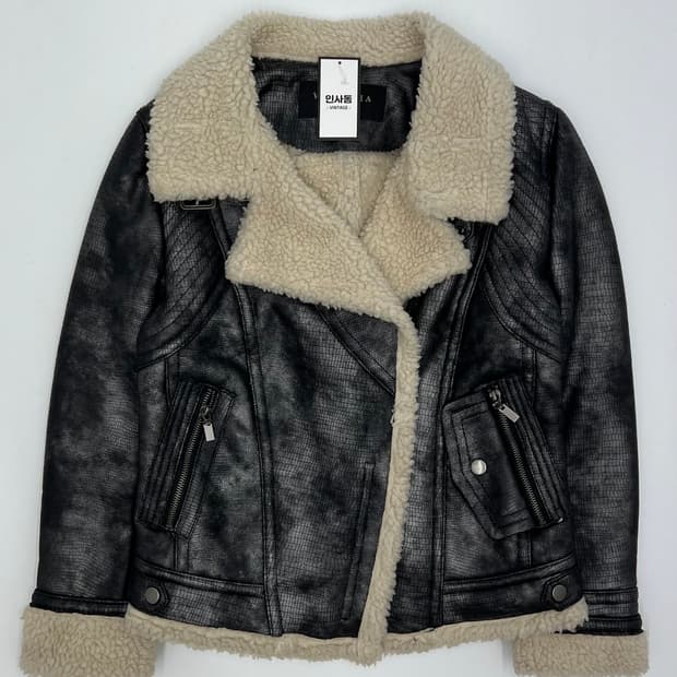 빈티지 페이크 레더 무스탕