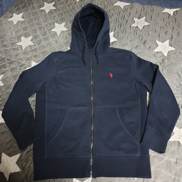 US 폴로아센 안감보아털 후드집업 네이비 (L)