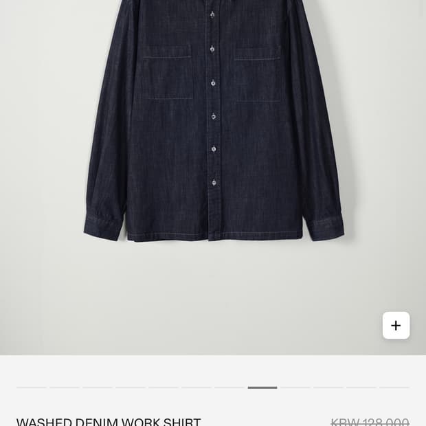 인더로우 워시드 데님 워크 셔츠 블루블랙 2사이즈