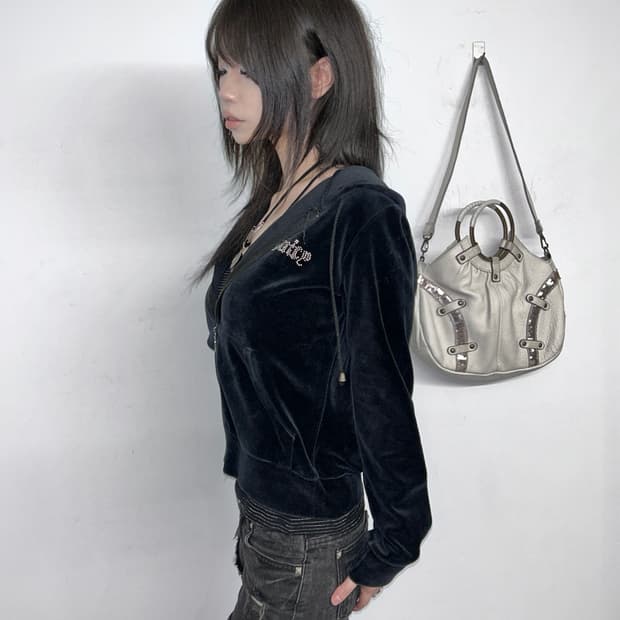 Juicy Couture Velvet Rhinestone Hoodie