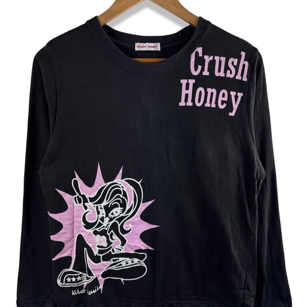 JPN 크러시허니 갸루 프린팅 롱슬리브2372