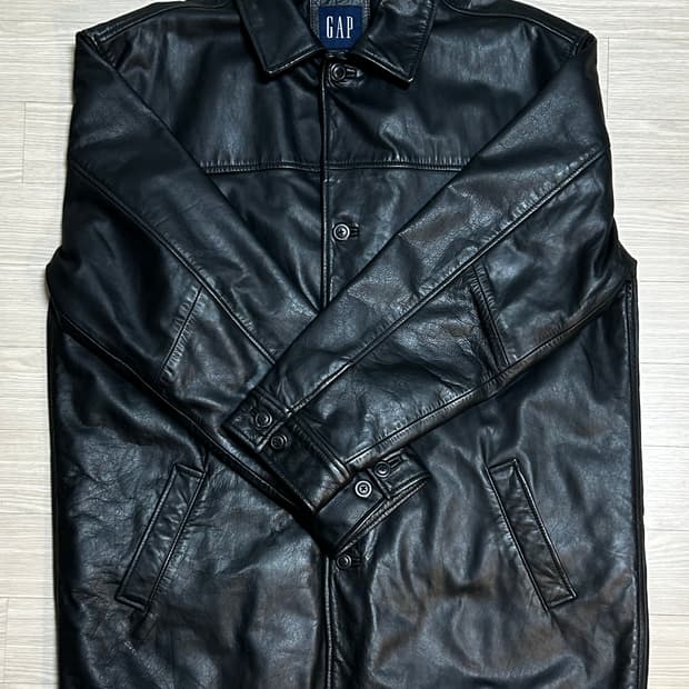 [XL] 빈티지 올드 갭 레더 카코트 블랙