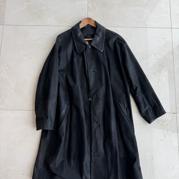빈티지 랑방 Lavin Paris 양가죽 레더 코트 블랙 사이즈 100