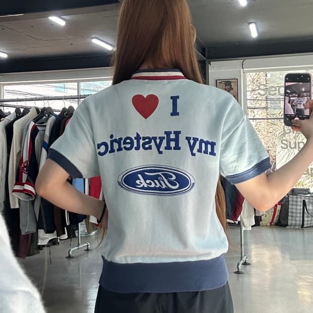 히스테릭글래머 아카이브 아이러브히스테릭 코튼트레이닝 반팔집업