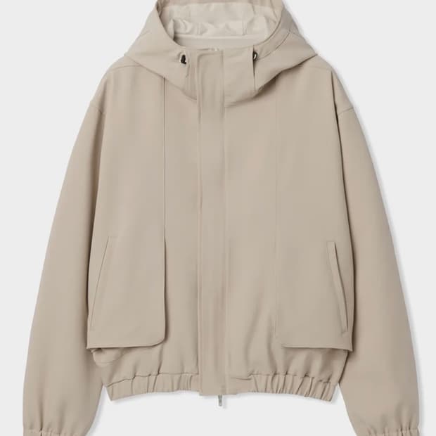 르마드 포켓 밴딩 후드 야상 - 라이트 베이지 (2size)